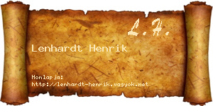 Lenhardt Henrik névjegykártya